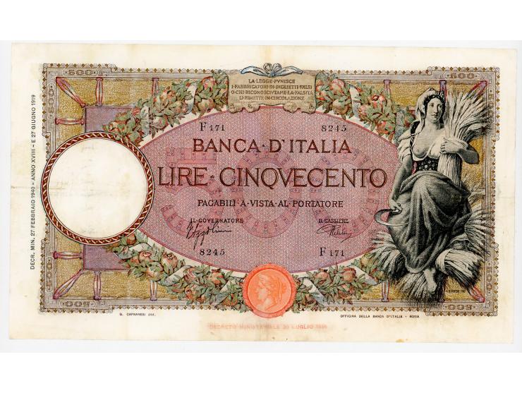 119a 500 Lire 9.1.1940
