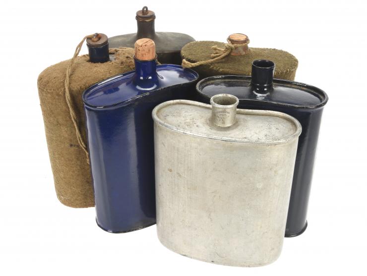 British / Commonwealth WWI Water bottle Variations: Lot of Six