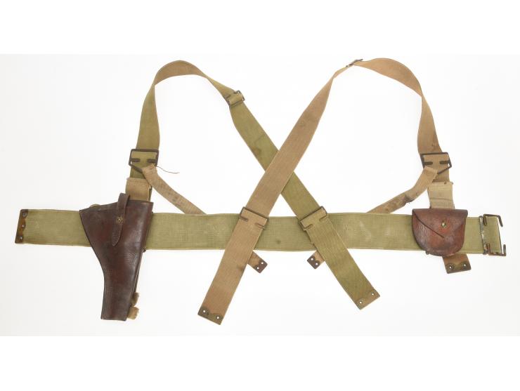 P08 Web Belt with Webley Holster & Ammunition Pouch