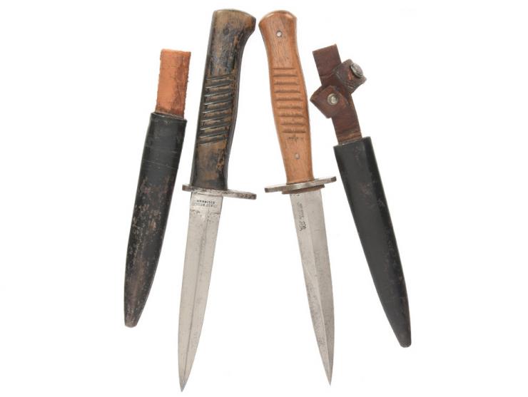 Imperial German WWI Close Combat Knife Lot: Two Trench Knives - Hugo Köller & Ernst Busch