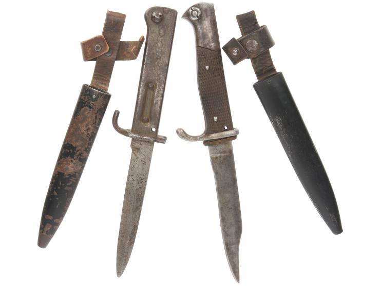 Imperial German WWI Combination Close Combat Knife / Bayonet Lot: Two Examples