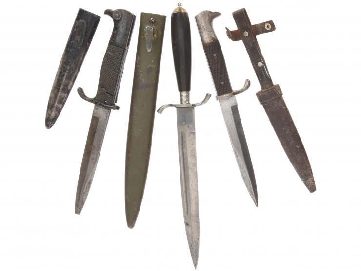 Imperial German WWI Close Combat Knife Lot: Three Examples