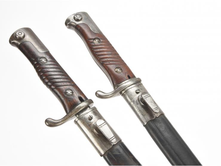 Imperial German WWI S.98 Bayonet Lot of Two w/ Rare Early Wrap-Around Grip