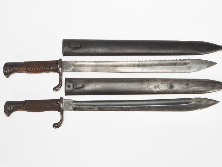 Imperial German S.98/05 n/A Bayonet Lot: One Sawback & One Sawback Removed