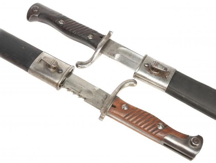 Imperial German S.98/05 a/A Bayonet Lot: Two Bayonets Including One Sawback