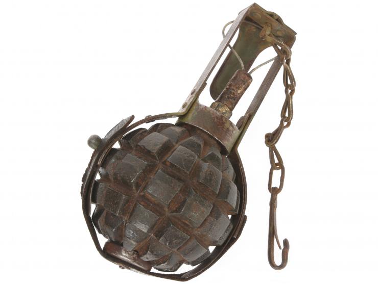 Imperial German WWI Kugelhandgranate 1913 With Belt Carrier / Fuze Puller