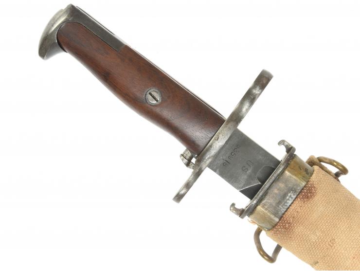 WWI US M1905 Bayonet with Web Scabbard: Springfield Arsenal 1918