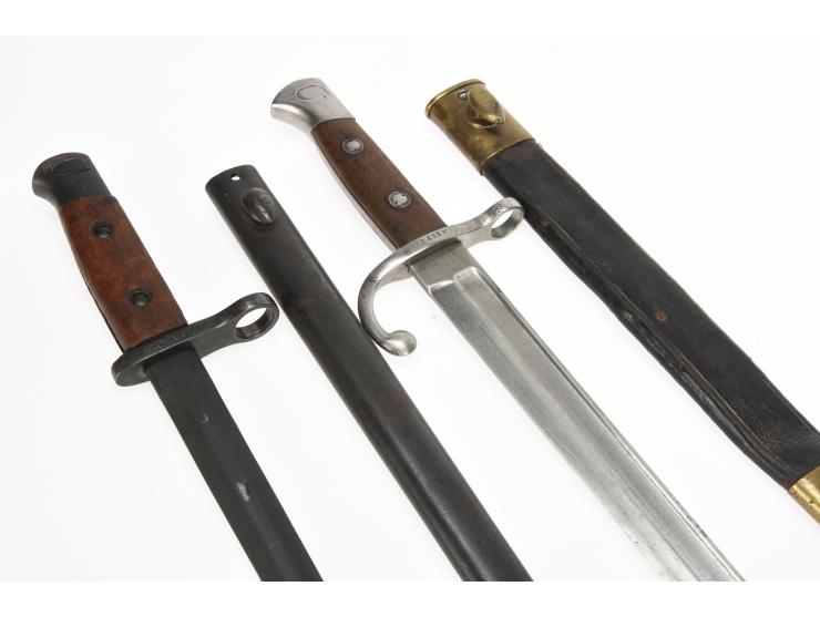 Belgian WWI Bayonet Lot: M1889 Short Knife Bayonet & M1916 Infantry Bayonet