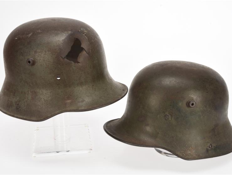 Imperial German WWI Shellfire Damaged M16 Helmet & Bonus Lot