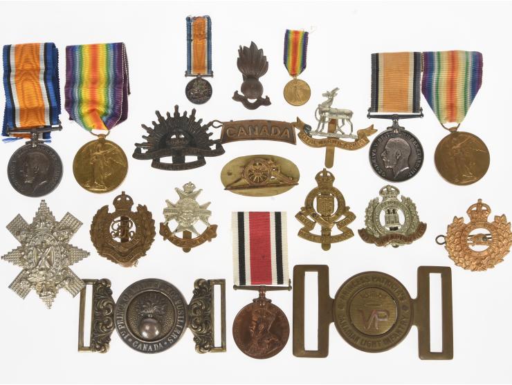 British & Commonwealth Insignia, Badges, & WWI Medals Lot