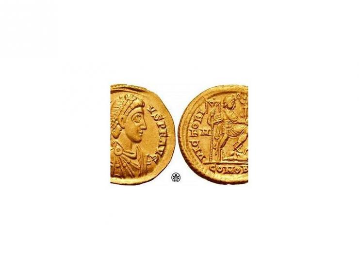 Byzantine Solidus of Emperor Justinian I, Circa 527-565 AD
